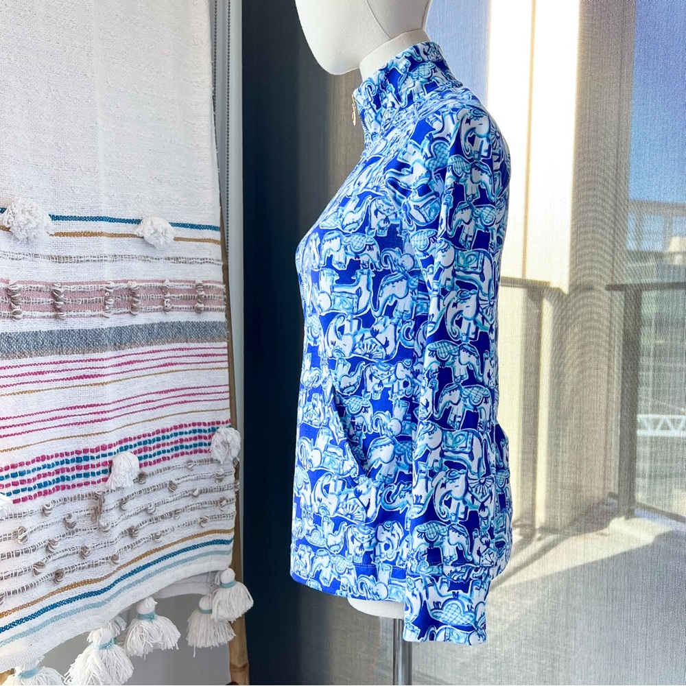 Lilly Pulitzer UPF 50+ Skipper Deep Indigo Joy Ride Popover Women’s Size XXS - Picture 3 of 10